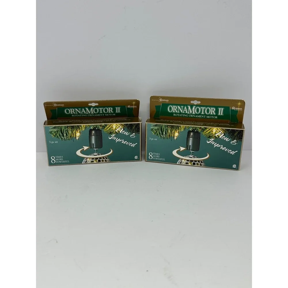 Lot of 2 / 3pc Ornamotor II Rotating Ornament Motors 8x More Powerful Christmas